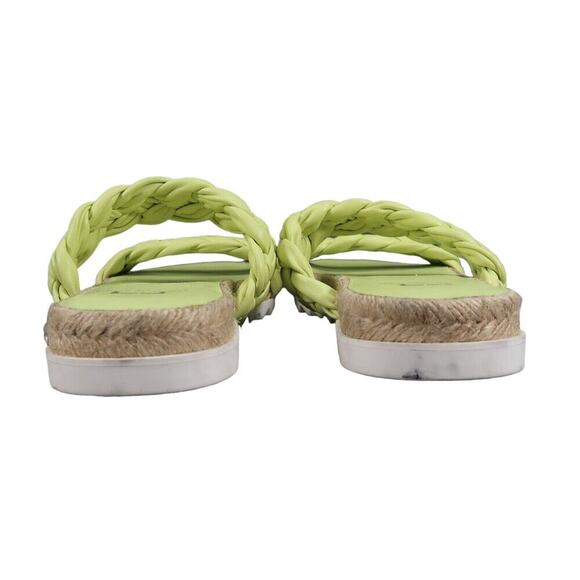 Marc Fisher Shoes Womens 6 Sandal Slides Double Woven Strap Leather Green Jaimee - Picture 5 of 12